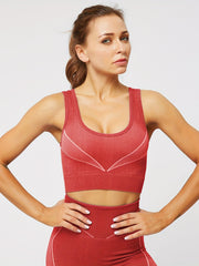 Breathable Yoga Running Sports Crop Tank Top Seamless Back Shockproof Sports Bra