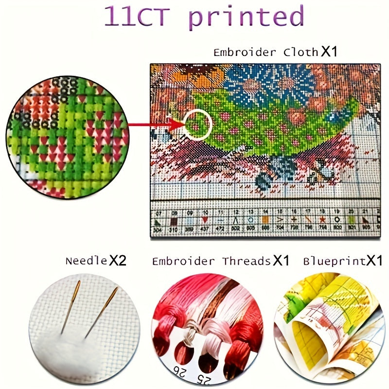 Rose Cross Embroidery Wall Decoration Material Pack