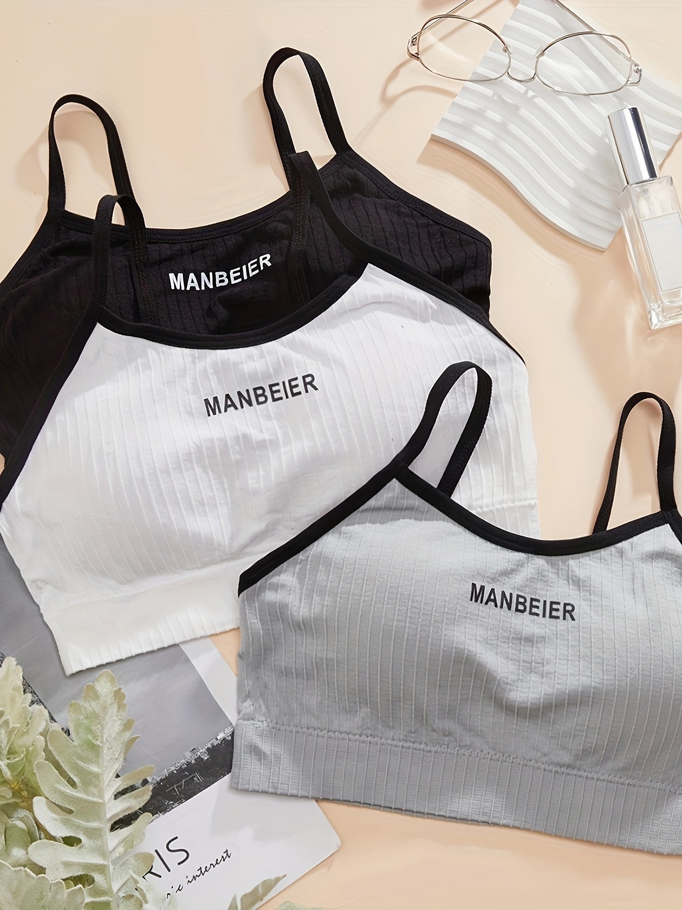 3pcs Seamless Sports Bra Comfy & Breathable Tank Bra