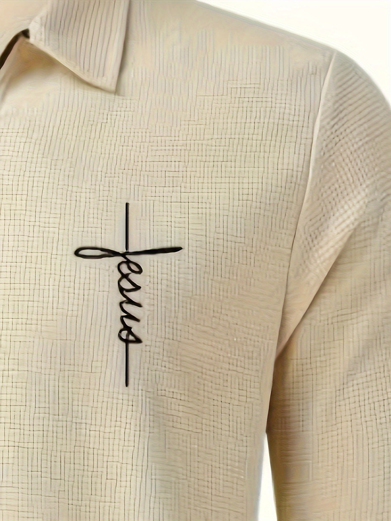 Men's Waffle Pattern Long Sleeve Shirt