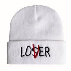 Men's Winter Knitted Embroidered Beanie Hat for Thermal Warmth