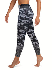 Camouflage Print Skinny Leggings High Waist Stretchy Leggings