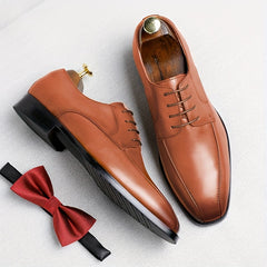 Men's British Style Square Toe Derby Shoes for Wedding Business