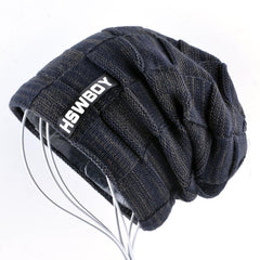 Men's Warm Knit Beanie Hat Thick Winter Cap