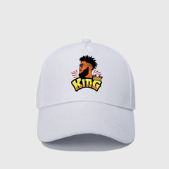 Printed KING Baseball Cap Casual Retro Cotton Adjustable Peaked Cap