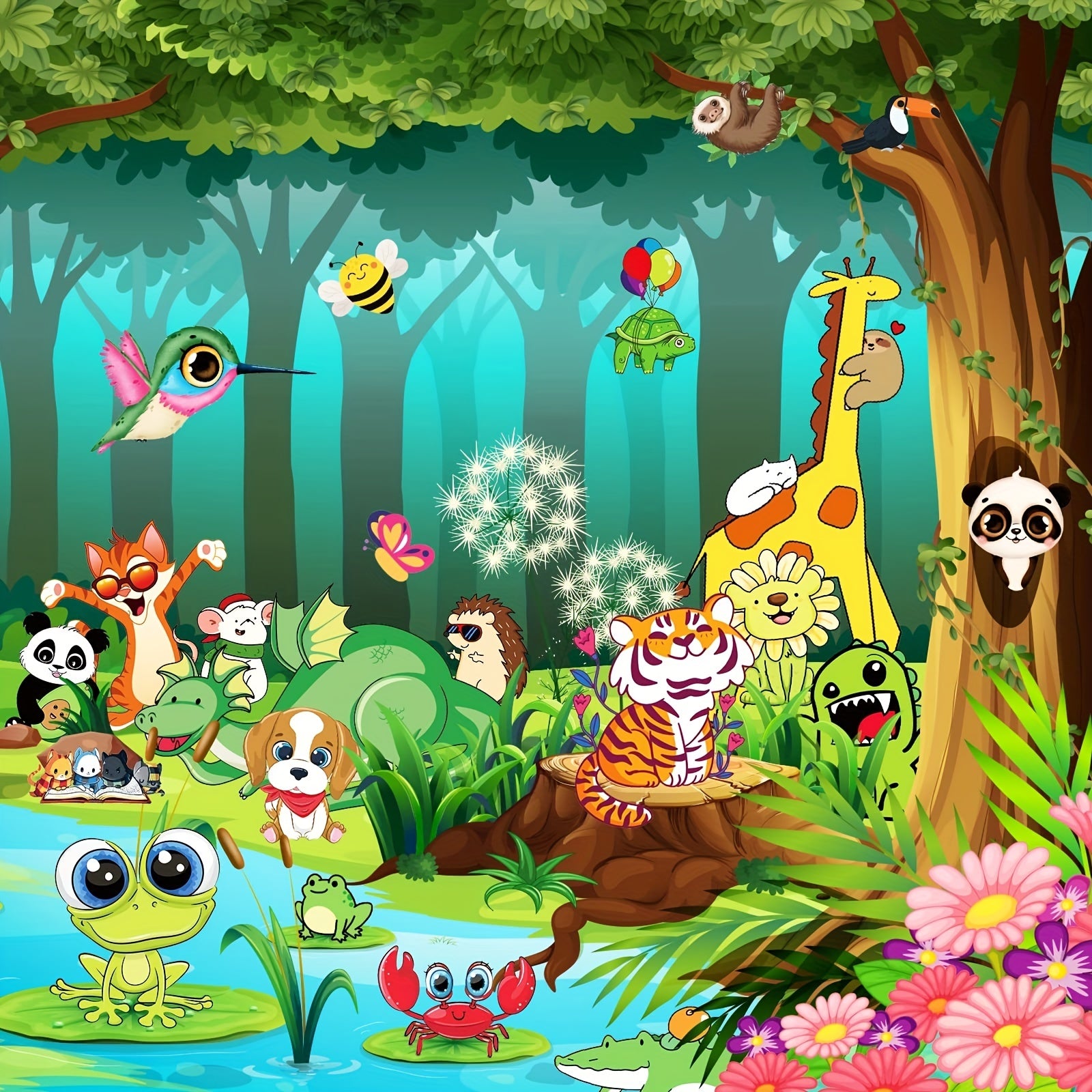 600pcs Cartoon Animal Stickers Waterproof Vinyl Scrapbook Decals