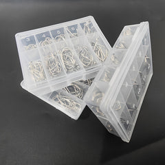 100pcs Carp Fishing Hooks Carbon Steel Storage Box Barbed Secure Hooksets