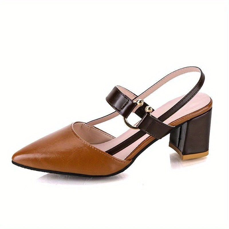 Women's Pointed Toe Block High Heel Sandals