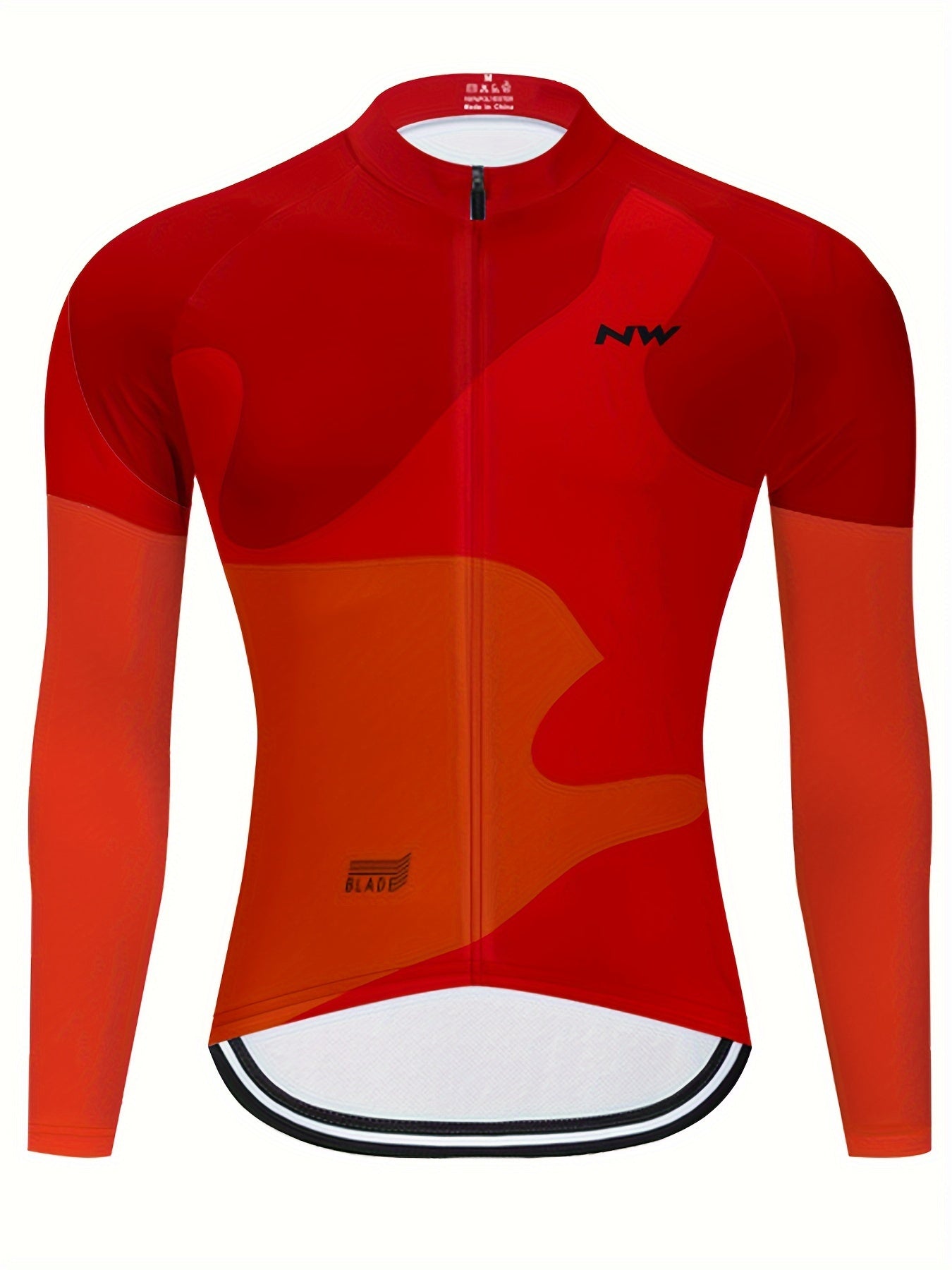 Men's Zip Up Cycling Jersey Long Sleeve Sports Clothing