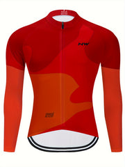 Men's Zip Up Cycling Jersey Long Sleeve Sports Clothing