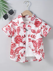 Boys Porcelain Pattern Button Up Shirt