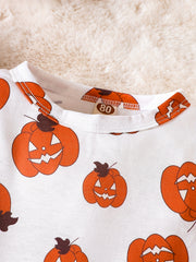 Halloween Pumpkin Graphic Romper Baby Onesie
