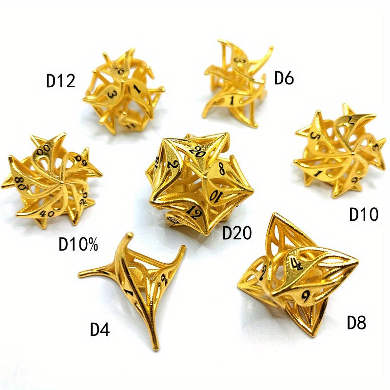 Brass Golden Leaf Metal Dice for Table Games & Digital Decisions