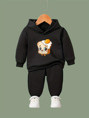 OERYUI Kids 2pcs Activewear Set Bread Print Hoodies Pants Spring Fall Sports