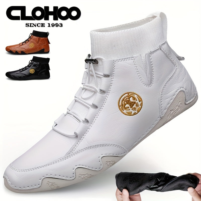 CLOHOO Men's Light Brown Casual Boots for Daily Wear