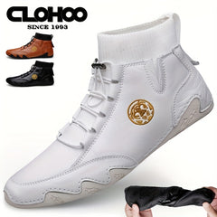 CLOHOO Men's Light Brown Casual Boots for Daily Wear