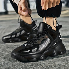Men's Block Basketball Shoes Comfy Breathable Non Slip Shock Absorption