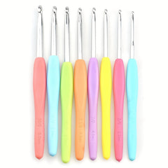 8pcs Crochet Hooks Set Ergonomic Handles Aluminum Hooks 2.5mm-6mm