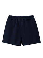 Toddler Girls Letter Patch Pocket Cotton Track Shorts
