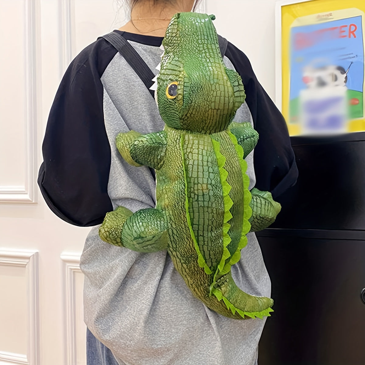 Plush Alien Backpack Furry Handbag Y2K Style Shoulder Bag
