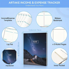Income & Expense Tracker Hardcover Ledger Book for Small Business