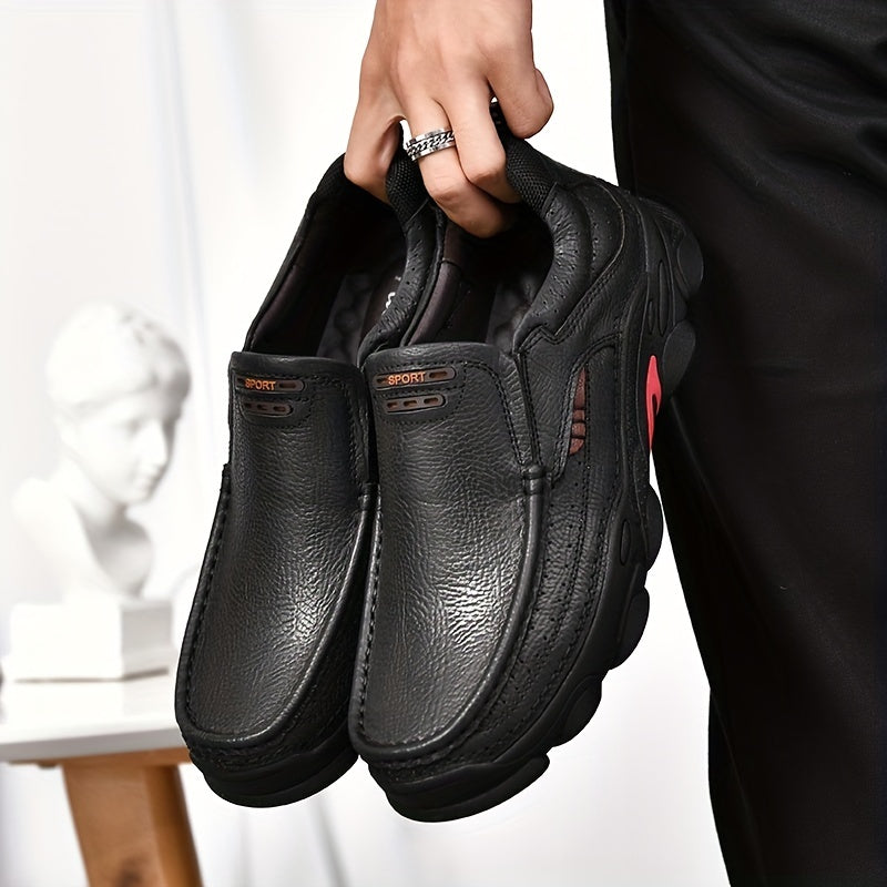 Men's Leather Slip On Loafers Casual Walking Shoes
