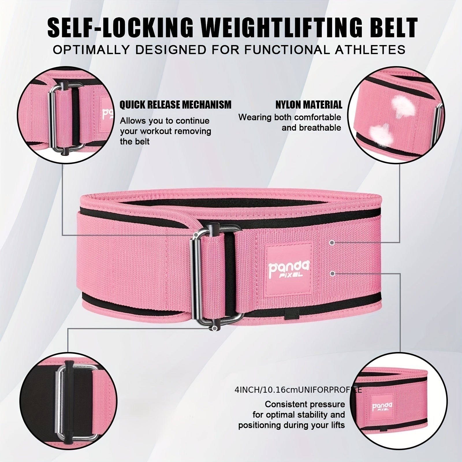 Pixel Panda Pink Waist Belt Compression Support Sports Protective Gear