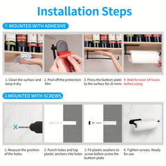 Adhesive Under Cabinet Paper Towel Holder - Stainless Steel