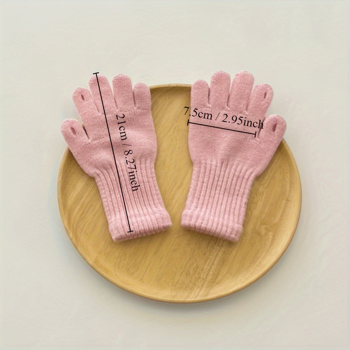 Kids Winter Wool Gloves Solid Color Warm Boys Girls Five Finger Gloves