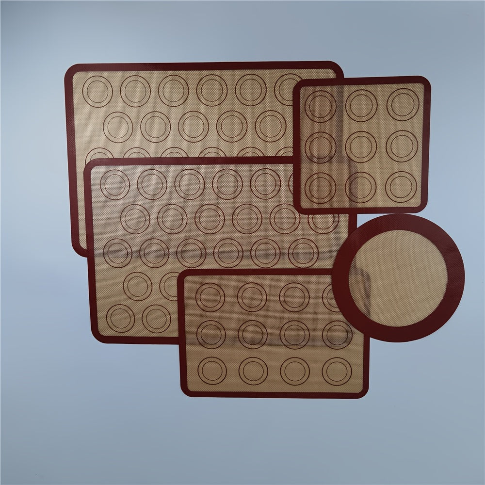 5pc Silicone Baking Mat Set Oven Kneading Pad Air Frying Pan Mat