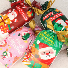 10pcs Santa Claus Drawstring Gift Bag Candy Bag for Christmas Decorations