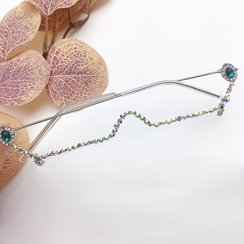 Rhinestone Metal Glasses Frame Holder Sparkling Photo Booth Props