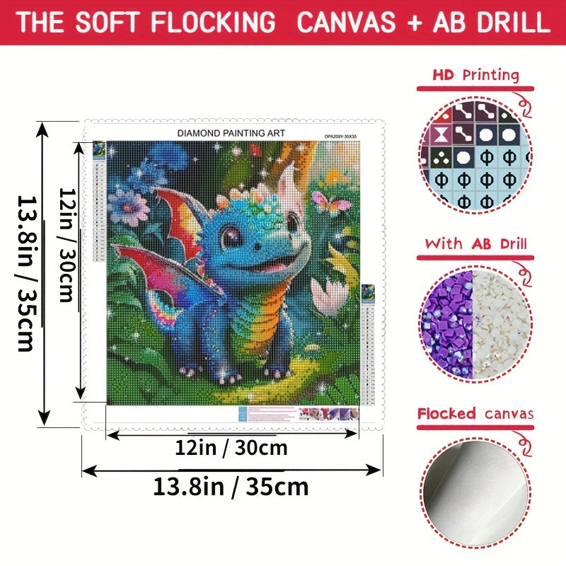Large Flocked Canvas with 35 Tools for Painting