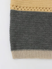 Colorblock Pointelle Long Sleeve Cardigan
