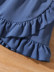 Girls Suspender Dress Set Sleeveless Top Elastic Skirt With Bow
