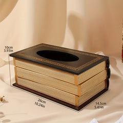 Wooden Painted Three fold Book Shaped Tissue Box