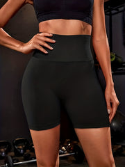 Yoga Sports Shorts Wide Waistband Biker Shorts Women