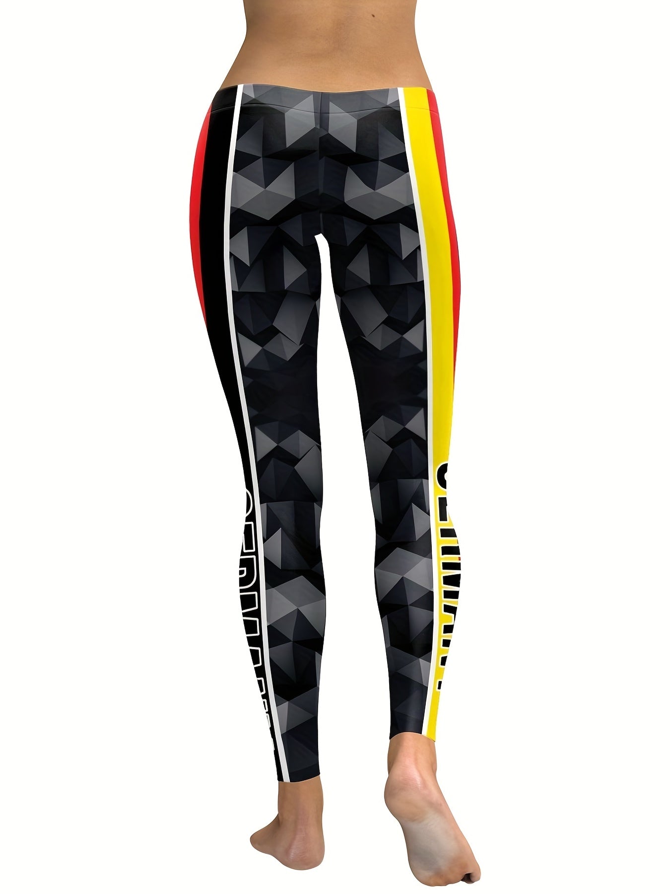 Geometric Letter Seamless Butt Lifting Leggings High Waist