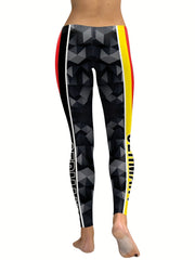 Geometric Letter Seamless Butt Lifting Leggings High Waist