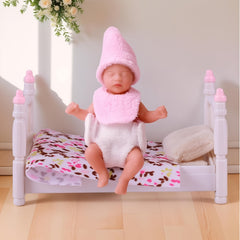 BABESIDE 7 Realistic Mini Silicone Newborn Baby Girl Doll Light Beige Texture