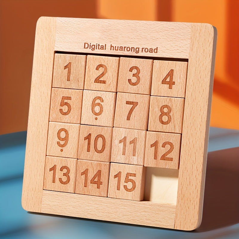 Kids Wooden Number Slider Puzzle Math Game for Cognitive Skills Development