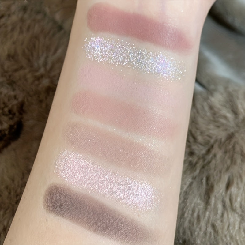 7 Colors Matte Pearly Finish Eyeshadow Palette Earth Tones Daily Makeup