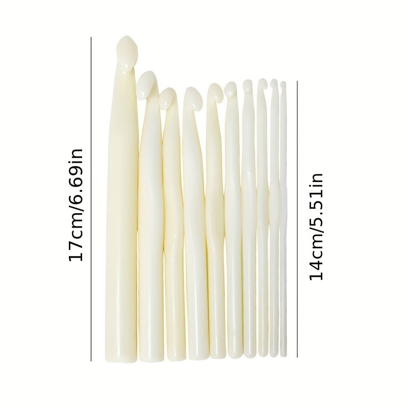 10pcs Acrylic Crochet Lace Needles DIY Knitting Tools For Arthritic Hands