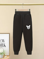 Girls' Bear Graphic Jogger Sweatpants With Pockets for Workout