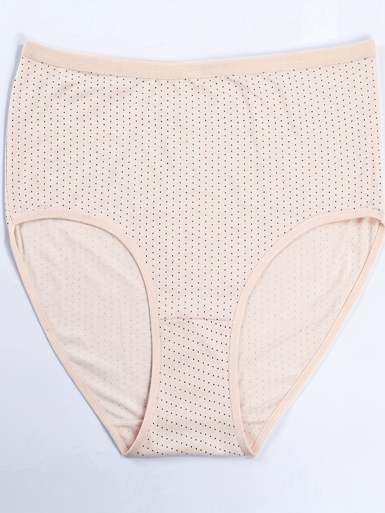 4 Pack Plus Size Basic Panties Set Women's Plus Pin Dot Print Underwear