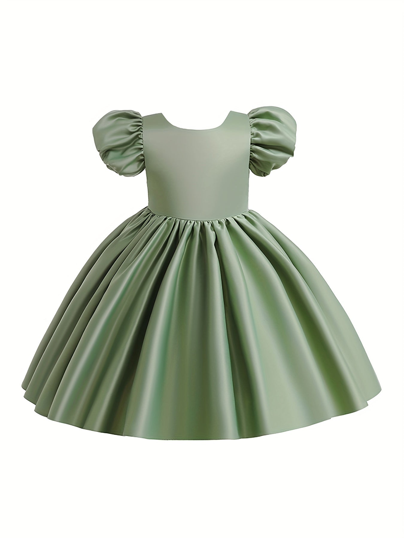 Flared Sleeves Puffy Gown Dress for Girls 1st Birthday Party
