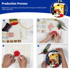 Needle Felting Kit with Wool, Needles, Finger Cot, Felt Cloth, Foam Table