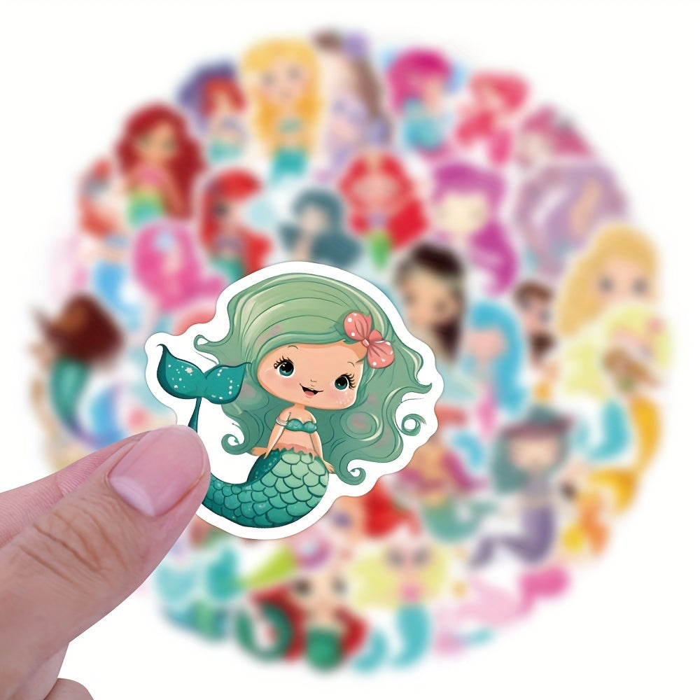 60pcs Mermaid Stickers Waterproof for Laptop Phone Skateboard