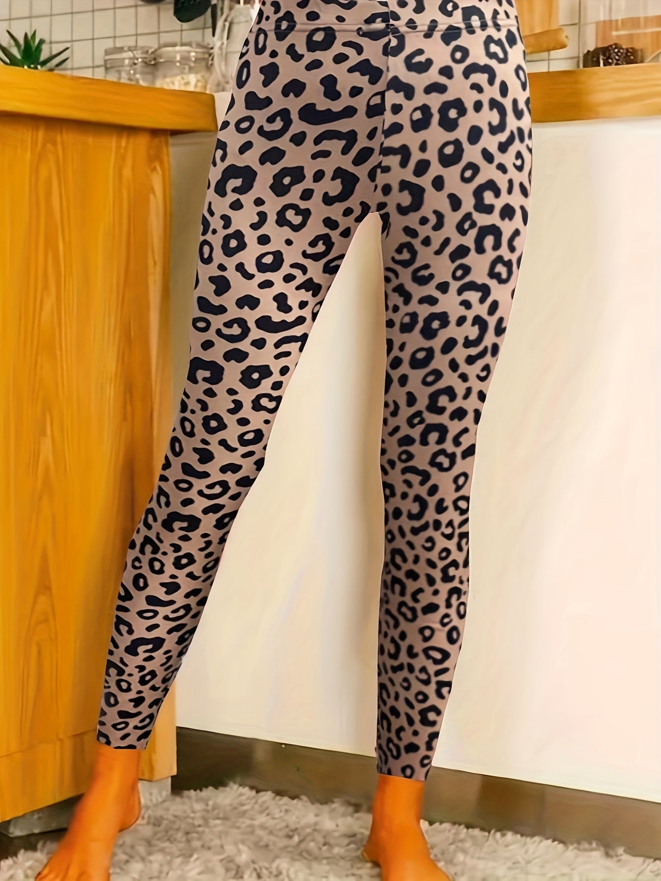 Leopard Print Skinny Leggings Women's Clothing
