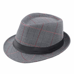 Men's Classic Plaid Hat with UV Protection for Outdoors